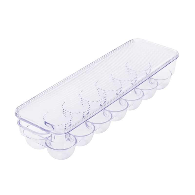 Clear Plastic Egg Holder for Refrigerator - Holds 14 Eggs, Single