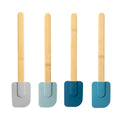 Colorful Silicone Spatula Set with Bamboo Handles - 4 Piece