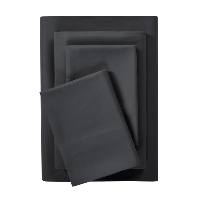 Mainstays Comfort Chill King Microfiber Bed Sheet Set - Rich Black, 4 Piece
