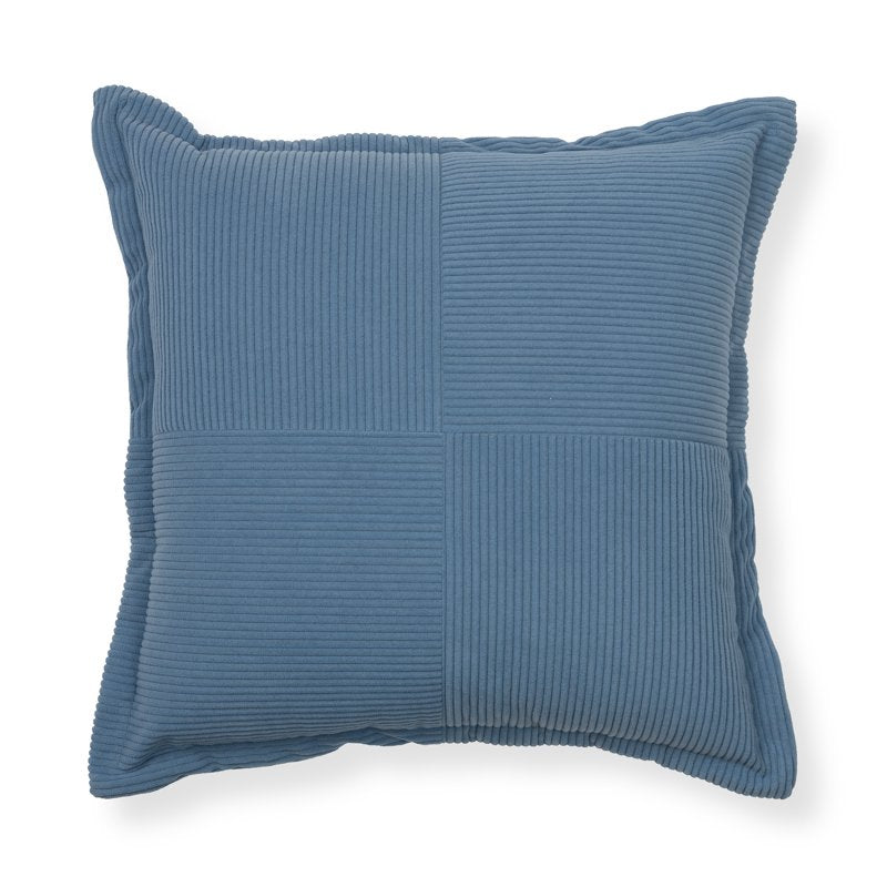 Blue Velvet Corduroy Decorative Throw Pillow 18x18 Inches - Mainstays