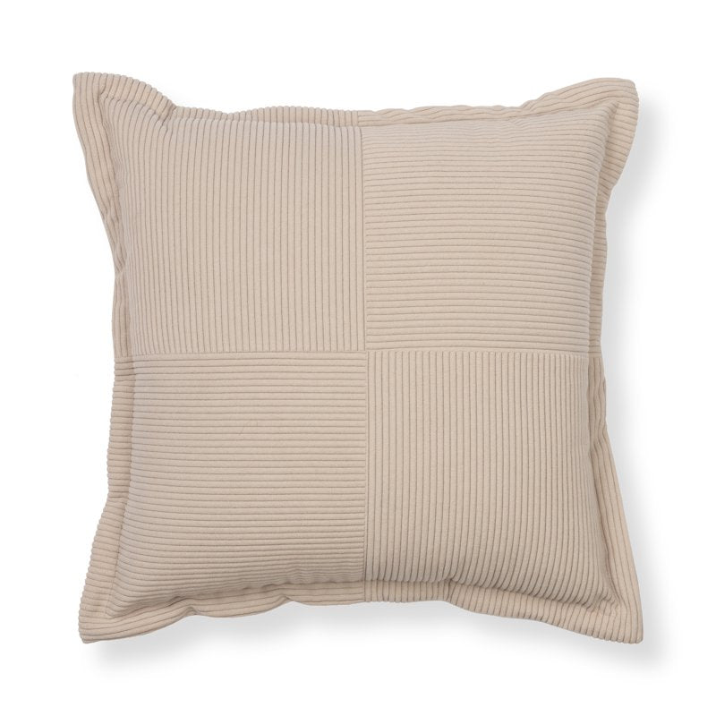 Decorative Pillow 18x18 Inches - Washed Stone Corduroy Velvet, Natural