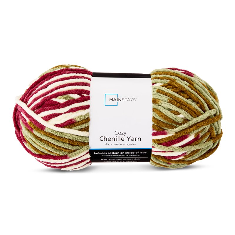 Autumn Roots Multi Chenille Yarn - Bulky 220 yd for Knitting & Crochet - Soft Polyester