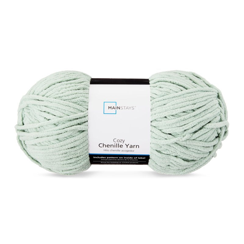 Bulk Chenille Yarn - Soft Plush Knitting & Crochet Thread, Sage, 220 yd