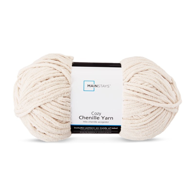 Crochet & Knitting Yarn - Bulky Chenille Yarn, Stone, 220 yd, 100% Polyester - Single Variation