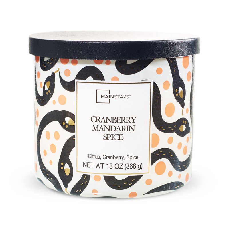 Scented Candle with Cranberry Mandarin Spice - 13 oz Festive Home Decor