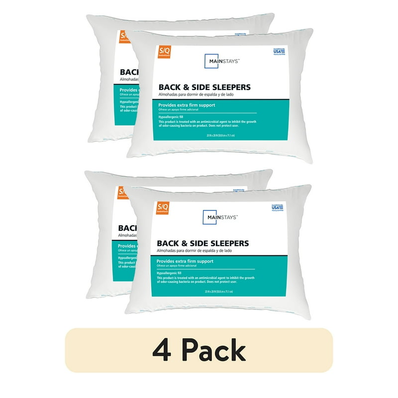 Extra Firm Support Bed Pillows Set - Hypoallergenic, Machine Washable, 4 Pack