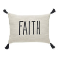 Lumbar Throw Pillow with Faith Text - Tan & Black, 14 x 20 Inch - Indoor Decor - Variation of THIS listing