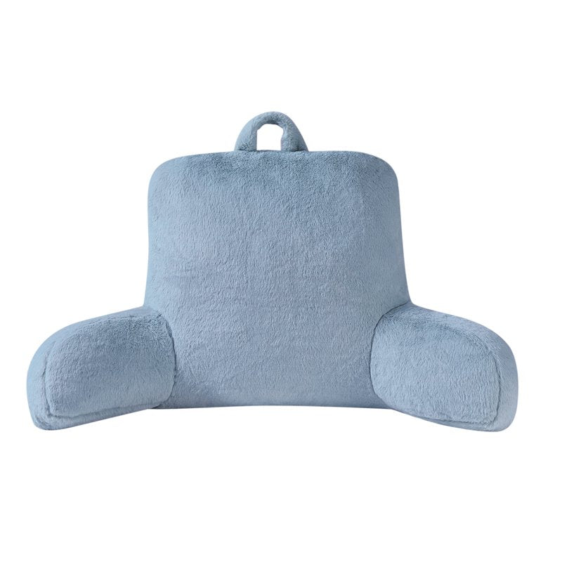 Mainstays Faux Fur Plush Backrest Pillow - Specialty Size Blue