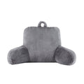 Faux Fur Plush Backrest Pillow - Gray, 18.5 x 32.5 x 10 Inches, Cozy Lounge Support