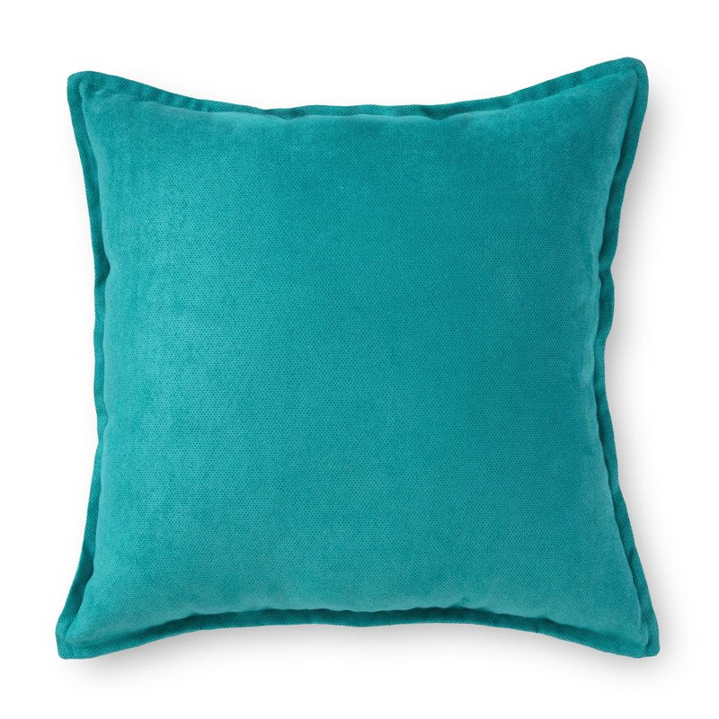 Peacock Faux Suede Decorative Square Throw Pillow with Flange 18x18