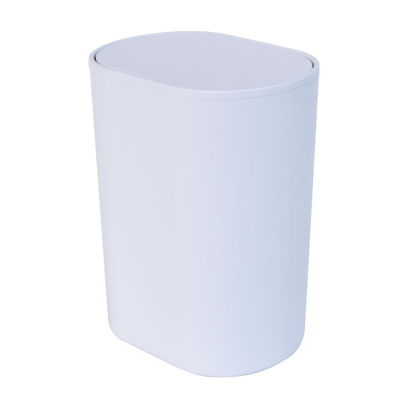 2 Gallon Flip Top Plastic Wastebasket - White