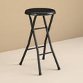 Folding Counter Stool with Vinyl Padded Seat - Black