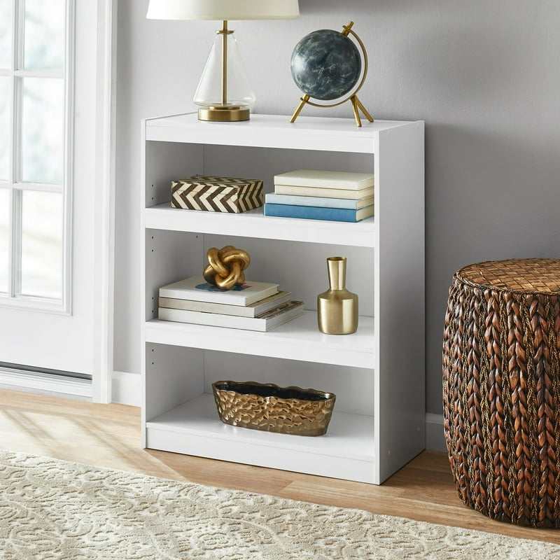 3-Shelf Bookcase with Adjustable Shelves - Multiple Colors