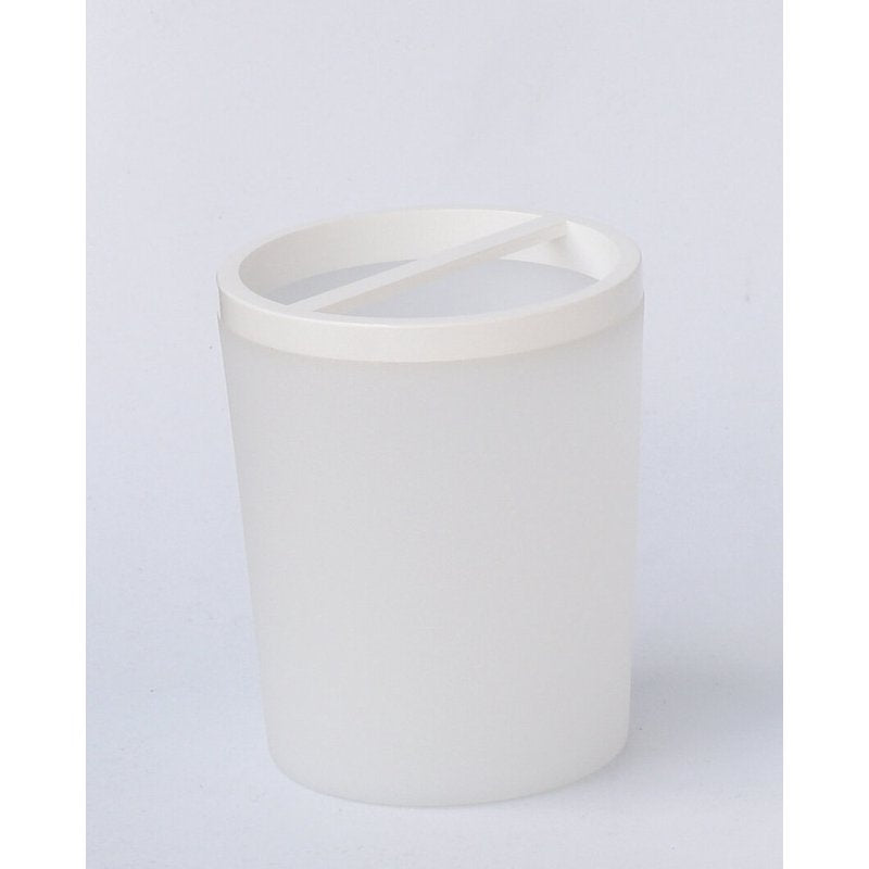 White Plastic Toothbrush Holder - Single, Frosted Bath Organizer