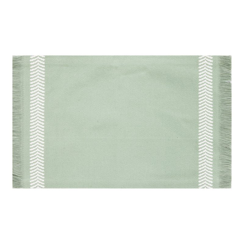 Woven Cotton Table Placemat - Hedge Green - 14" x 19"