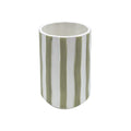 Mainstays Hand Painted Green & White Stripe Toothbrush Holder - Bathroom Accessory
