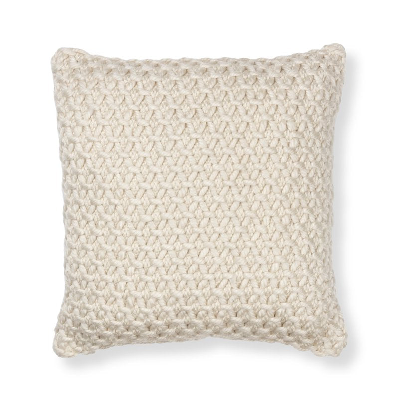 Ivory Honeycomb Throw Pillow - 18x18 Inch Decorative Cushion for Sofa & Bed
