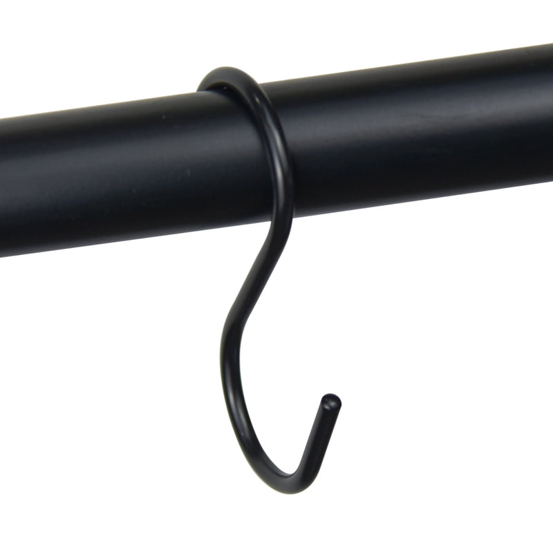 4 Pack Black Shower Curtain Hooks S Shape Rustproof Metal Set