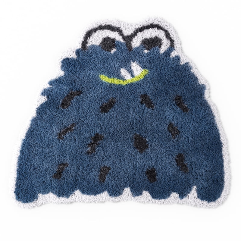 Kids Monster Bath Rug - Blue, 26 x 22 Inches, Non-Slip, Machine Washable