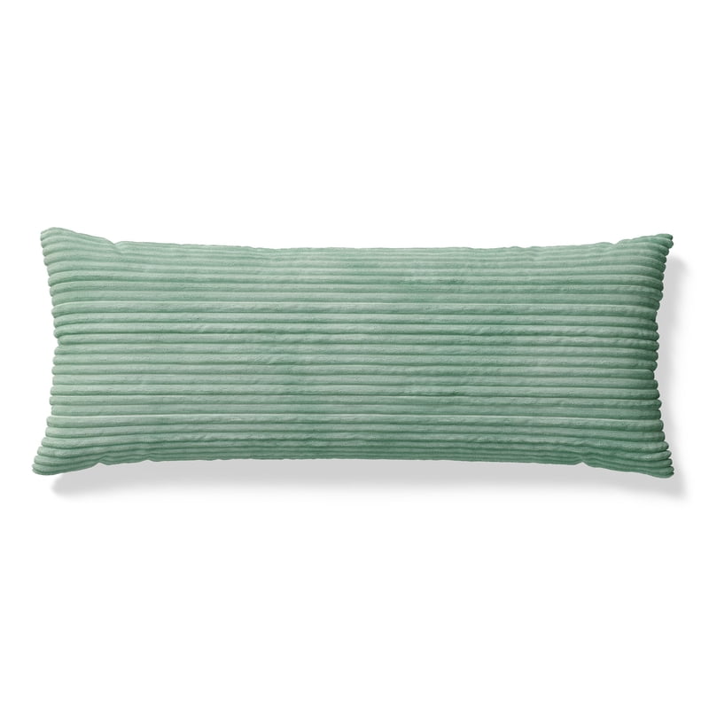 Kids Body Pillow with Removable Plush Ribbed Corduroy Cover - Light Green, 48x20 inches