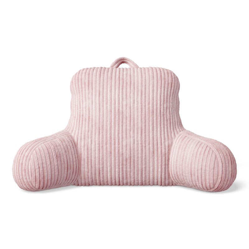 Kids Backrest Pillow with Ribbed Corduroy Plush Cover - Light Pink, 33x13x25 in