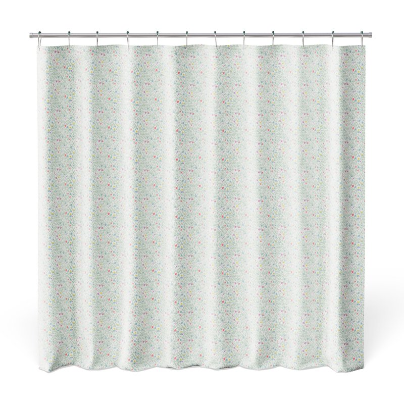 Mainstays Kids Fabric Shower Curtain with Hooks Set - Meadow
