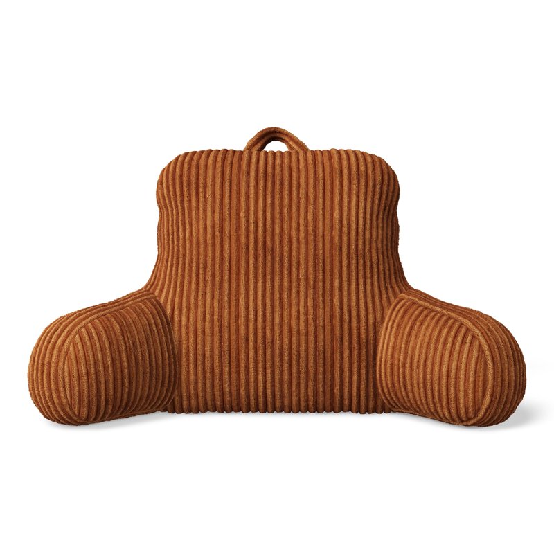 Kids Ribbed Corduroy Backrest Pillow - Orange, 33 x 13 x 25 in - Support & Lounge