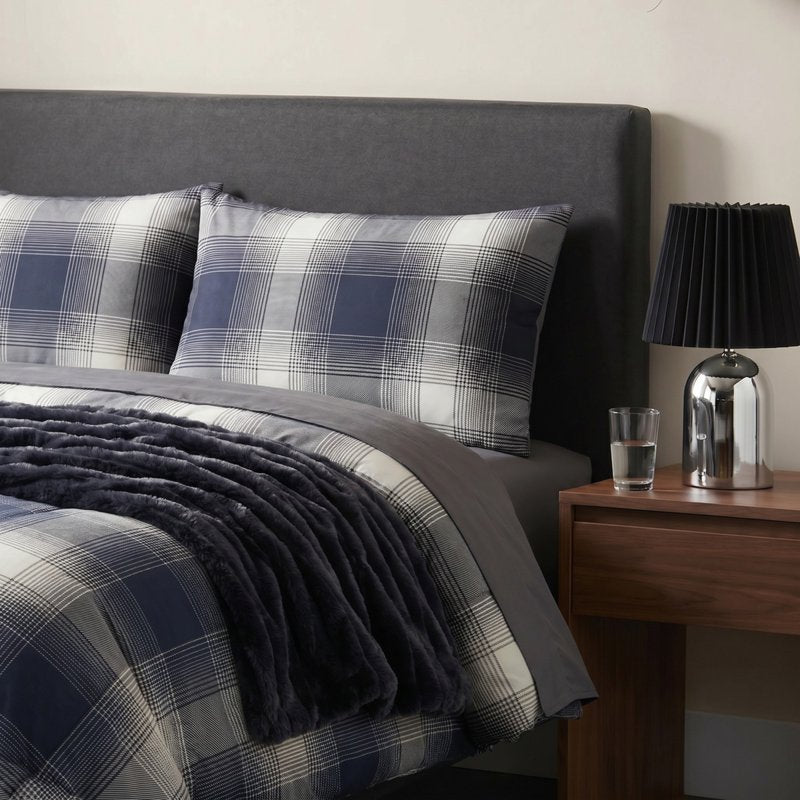 Mainstays Shadow Plaid Comforter Set - King, Grey