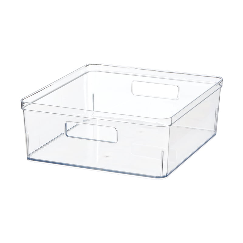 Large Clear Plastic Pantry Organizer Bin - Kitchen, Closet & Fridge Storage