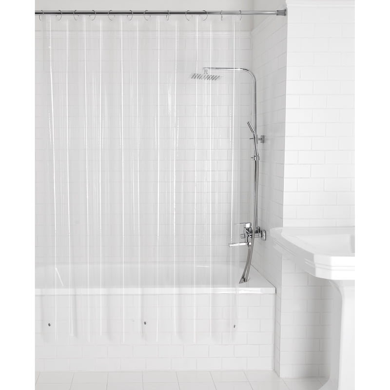 Mainstays Clear Lightweight PEVA Shower Liner 70x71 Inches - Single
