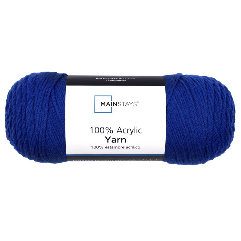 Blue Acrylic Yarn - Medium Weight, 7 oz, 397 Yards for Knitting & Crocheting