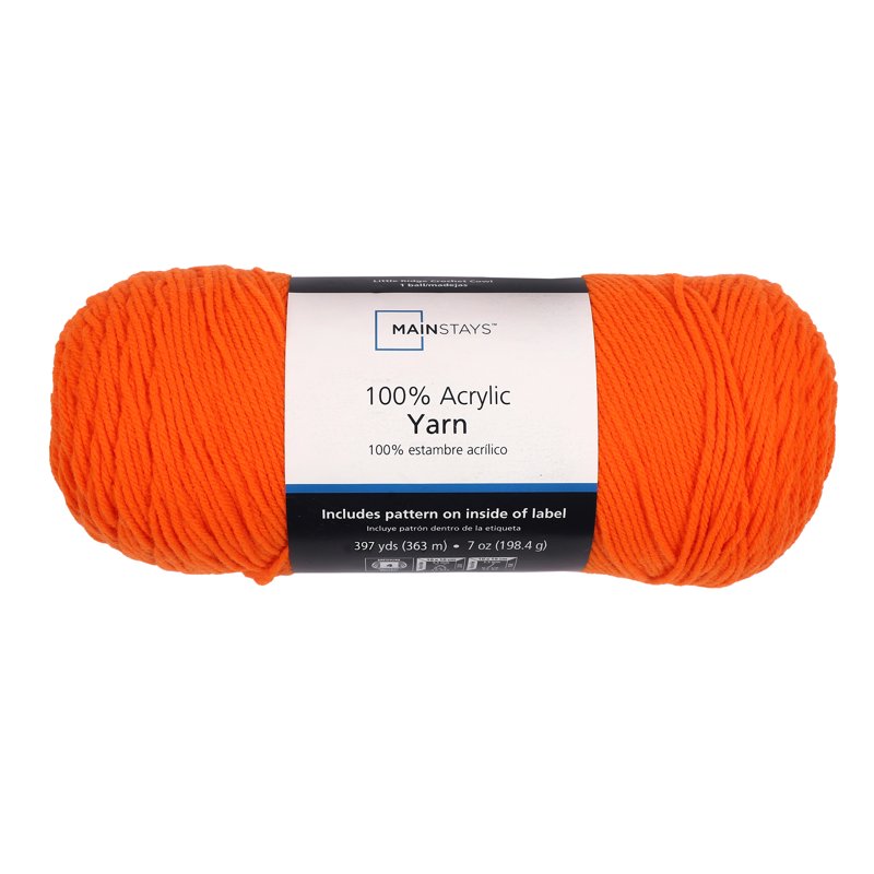 Orange Acrylic Yarn - 7 oz, 397 Yards Medium 4 Weight for Knitting & Crochet