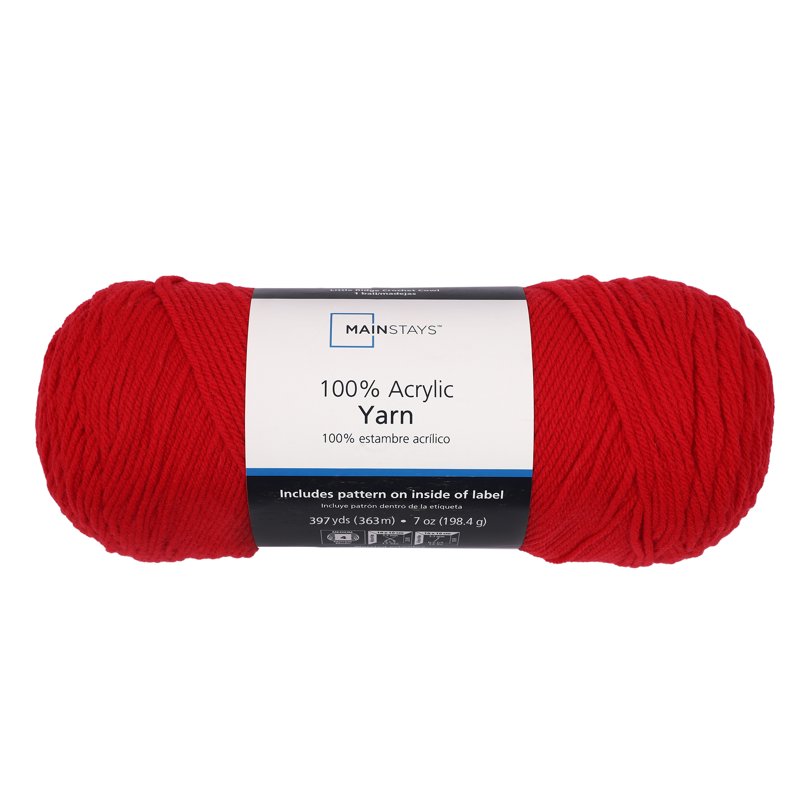 Red Acrylic Yarn Medium 4 Weight - 7 oz, 397 Yards for Knitting & Crochet - Variation of THIS listing
