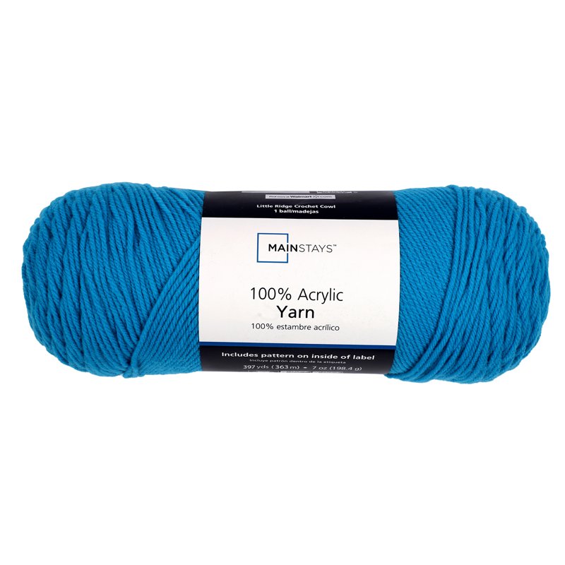Teal Acrylic Yarn - Medium 4 Weight, 7 oz, 397 Yards for Knitting & Crochet