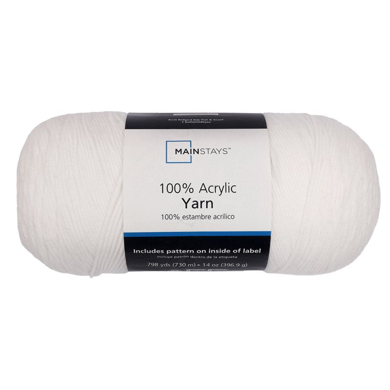 Medium Acrylic Yarn White 14 oz 798 yd Crafting Yarn for Knitting & Crochet - Variation of White V