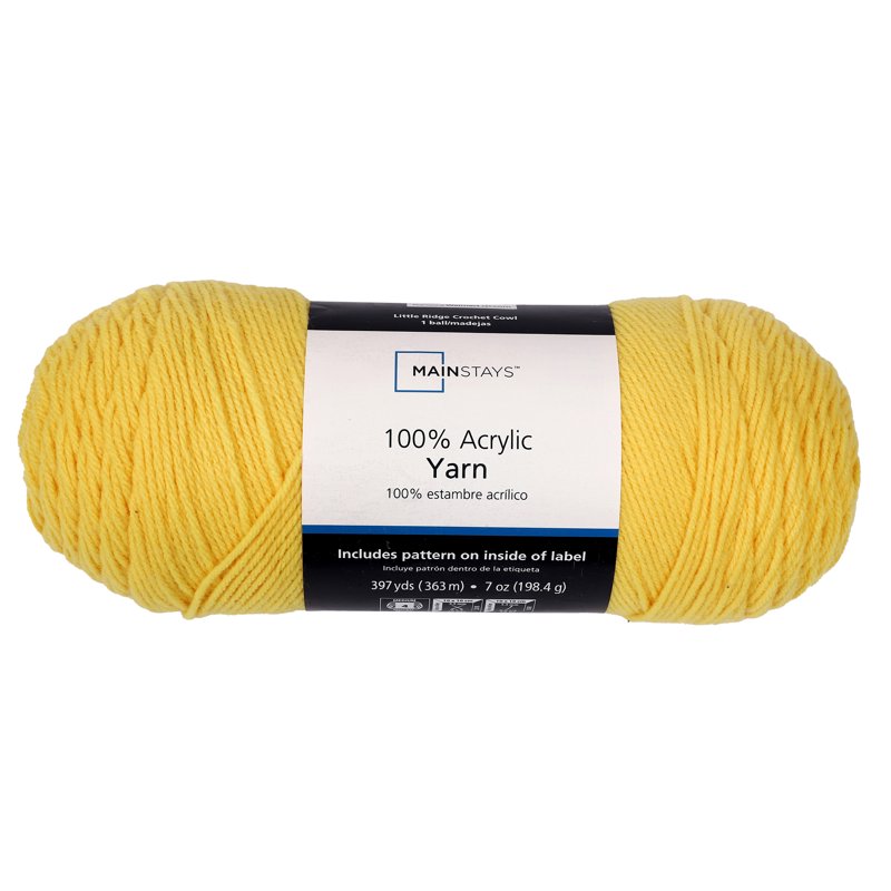 Medium Acrylic Yarn - Yellow, 7 Oz 397 Yards for Knitting & Crocheting