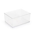 Mainstays Medium Clear Plastic Bathroom Organizer Bin - Stackable Storage