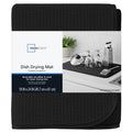 Microfiber Dish Drying Mat - Reversible Quick-Dry, 18x24 in, Black