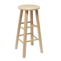 29" Natural Wood Backless Barstool - Fully Assembled
