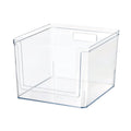 Large Clear Plastic Pantry Storage Bin with Handles - Deep Open-Front Organizer