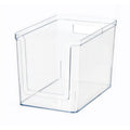 Clear Plastic Pantry Storage Bin with Open Front, Large Deep Organizer