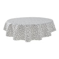 PEVA Tablecloth - 70 Inch Round, Black White Geometry