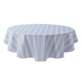 PEVA Indoor & Outdoor Tablecloth 70" Round - Saville Blue Stripe