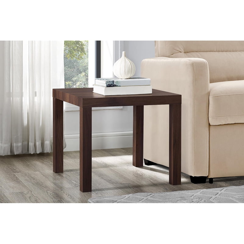Parsons End Table - Classic Walnut Finish, Minimal Assembly