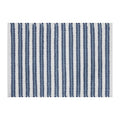 Handwoven Cotton Bath Rug - Blue Linen, 17 x 24 Inches - Absorbent & Machine Washable