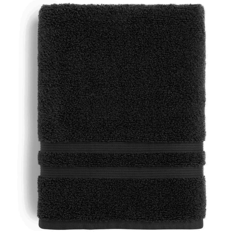 Black Cotton-Rich Quick-Dry Bath Sheet - 62 x 30 Inches, Oversized Towel