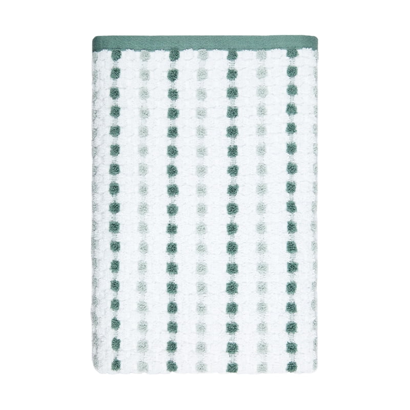 Mainstays Performance Bath Towel - Green Dot Pattern, 100% Cotton, Quick Dry