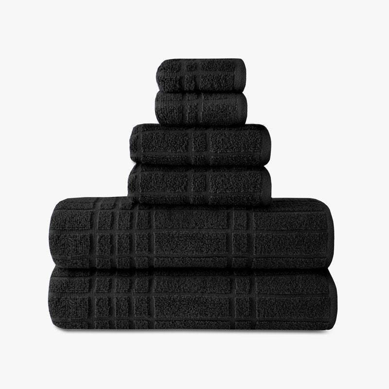 Mainstays Soft Touch Cotton 6-Piece Bath Towel Set - Black