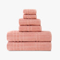 Mainstays Cotton Bath Towel Set - 6-Piece Textured Towels in Terracotta