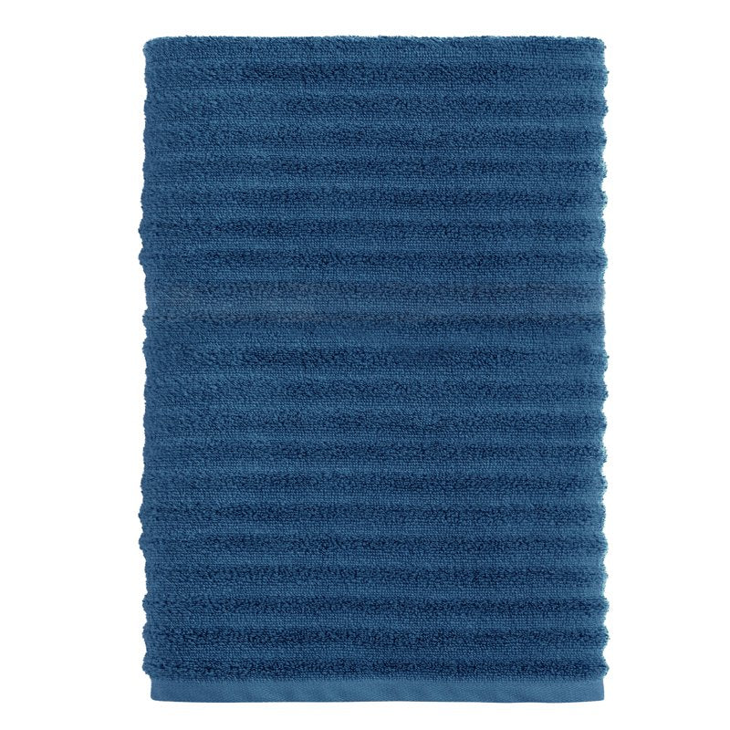 Navy Textured Bath Sheet 62x30 in Quick-Dry Cotton-Polyester Blend - Mainstays